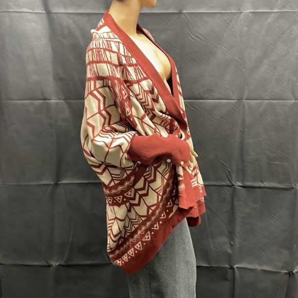 Forever 21 Rust & Tan Aztec Batwing Open Cardigan - Picture 7 of 9